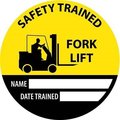 Nmc Safety Trained Fork Lift Name Date Trained Hard Hat Label, Pk25, Material: Reflective Vinyl Sheeting HH146R